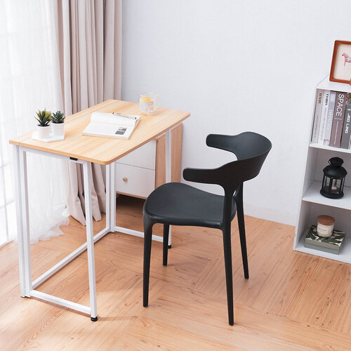 樂嫚妮 輕便免組裝折疊桌-桌長80cm-展開即使用/折疊收納-(2色)【A203】