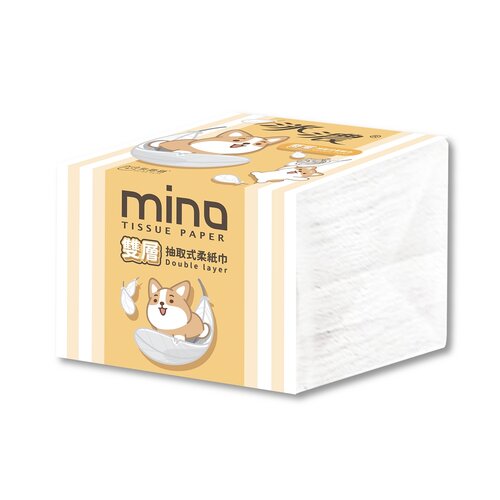 MINO洣濃柴語錄單抽式柔拭紙巾300抽X30包/箱X2