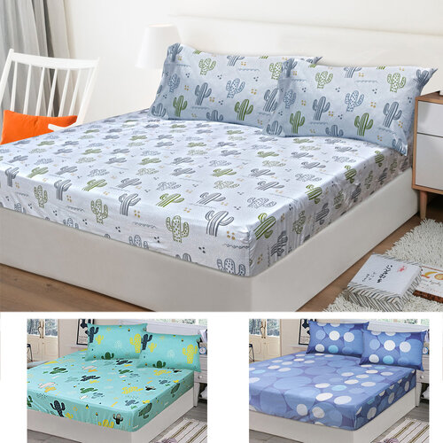 【VICTORIA】純棉單人床包+枕套二件組 -多款任選