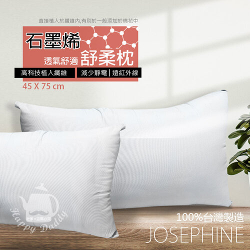 《雙入組》【JOSEPHINE約瑟芬】MIT台灣製 石墨烯透氣舒柔枕頭8463