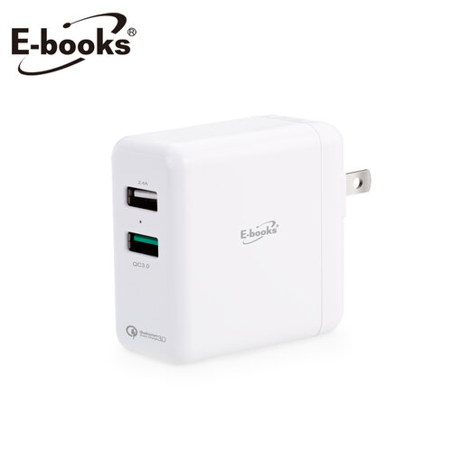 E-books B40 高效能QC3.O雙孔充電器