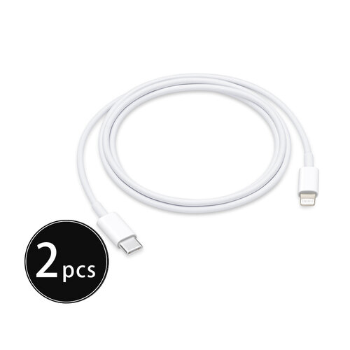 【2入組】APPLE適用 USB-C to Lightning 連接線 1M 白 (適用iPhone 12 min系列)