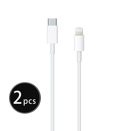 【2入組】APPLE適用 iPhone 12 Pro系列 USB-C to Lightning 連接線 白 - 1M