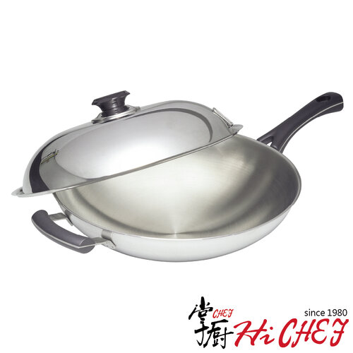 《掌廚HiCHEF》cookmate 304不鏽鋼中華炒鍋38CM(長柄)