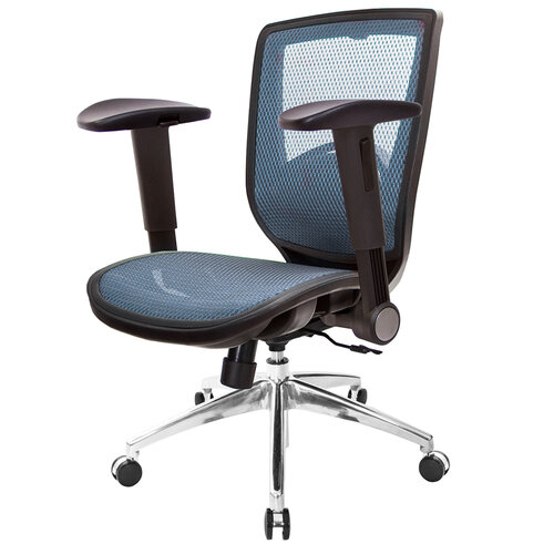 GXG 短背全網 電腦椅 (鋁腳/摺疊滑面扶手) TW-81X6 LU1J