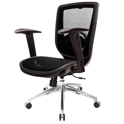 GXG 短背全網 電腦椅 (鋁腳/2D升降扶手) TW-81X6 LU2