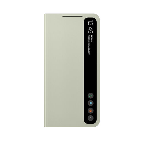 SAMSUNG Galaxy S21 FE 5G Clear View 原廠透視感應皮套-橄欖綠