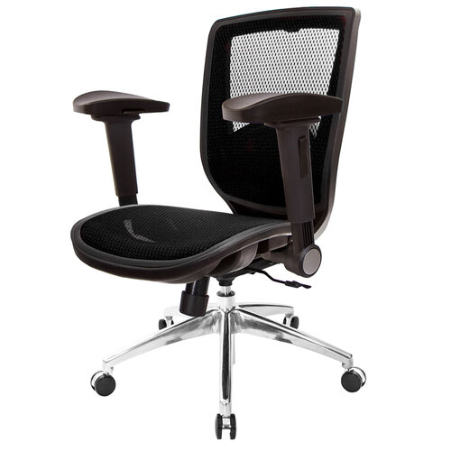 GXG 短背全網 電腦椅 (鋁腳/4D弧面摺疊扶手)TW-81X6 LU1D