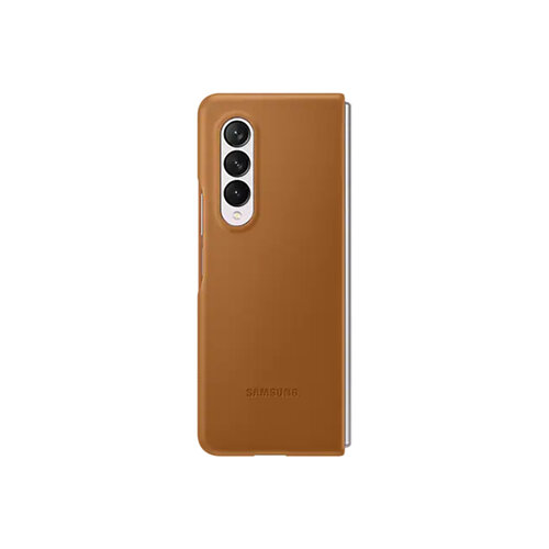 SAMSUNG Galaxy Z Fold3 5G 原廠皮革背蓋 駝色