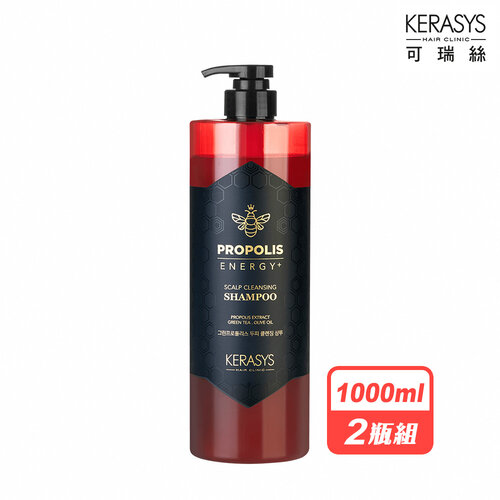 KeraSys 可瑞絲 蜂膠活力光澤洗髮精-超值2瓶組(紅蜂膠)1000ml