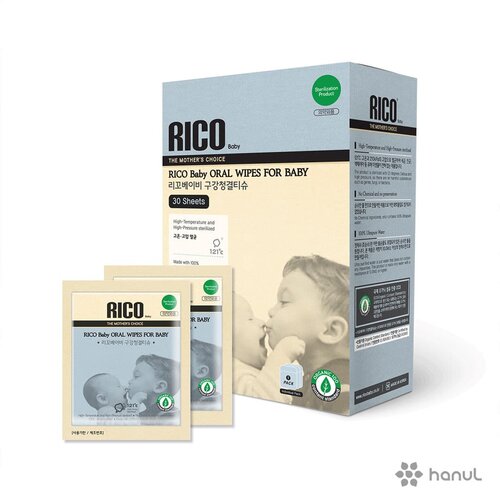 韓國RICO baby 嬰兒潔牙溼紙巾
