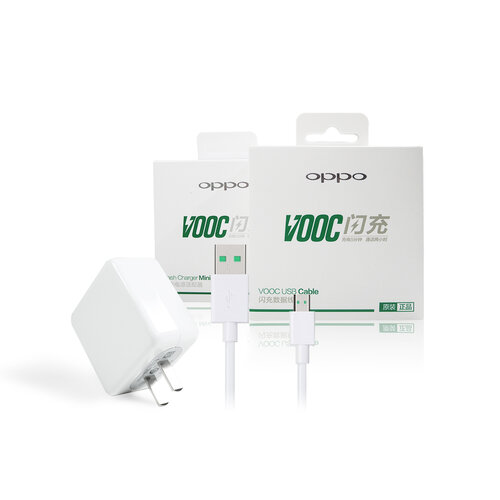 OPPO VOOC mini 最新一代 原廠閃充電器VC54JBCH + 新版閃充傳輸線組 (盒裝)