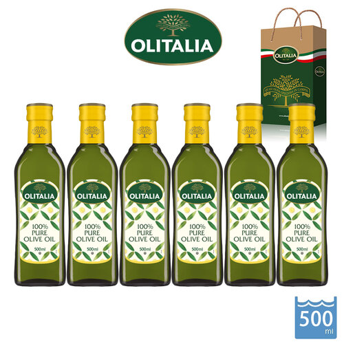 義大利【Olitalia奧利塔】純橄欖油 (500ml/瓶)×6瓶，免運