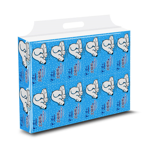 【百吉牌】《北極熊》環保抽取式衛生紙100抽*72包/箱