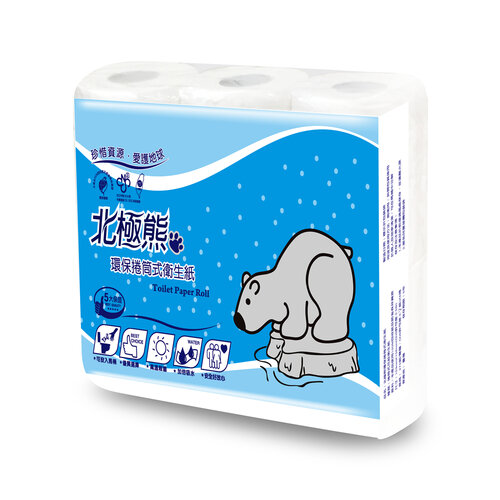 【百吉牌】《北極熊》環保小捲筒衛生紙270組*96捲/箱
