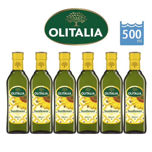 【Olitalia奧利塔】葵花油500mlx6瓶