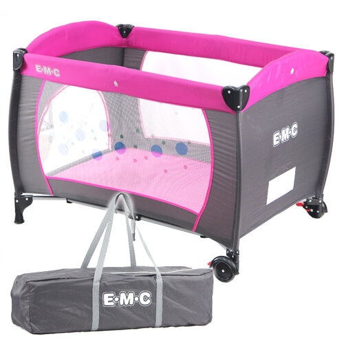 EMC 安全嬰兒床(具遊戲功能)(幸福紅)