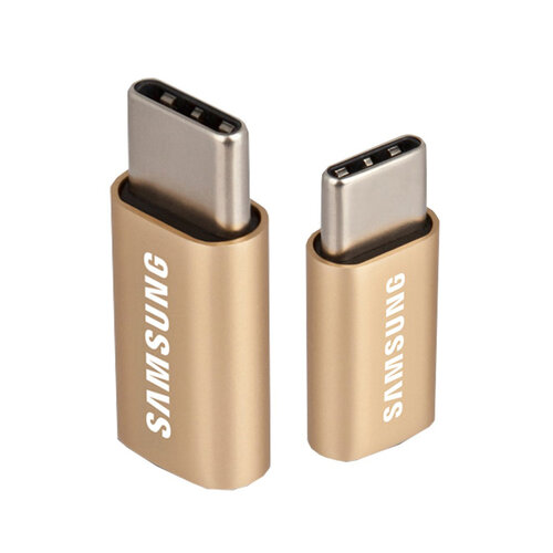SAMSUNG 三星 Micro USB to Type C 原廠轉接器_金 (盒裝)