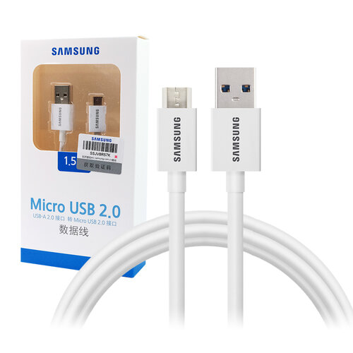 SAMSUNG 三星 原廠 Micro USB 充電傳輸線 白色 加長版_1.5M (盒裝)
