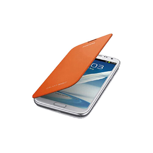 SAMSUNG 三星 Galaxy Note2 N7100 原廠書本式側掀皮套 橘