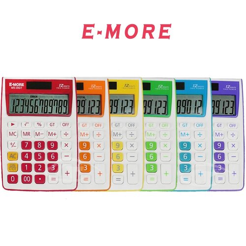 【E-MORE】簡約繽紛-考試專用12位數桌上型計算機
