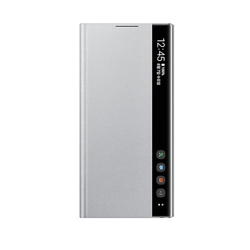SAMSUNG GALAXY Note10 Clear View 原廠全透視感應皮套 銀 (公司貨-盒裝)