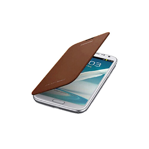 SAMSUNG 三星 Galaxy Note2 N7100 原廠書本式側掀皮套 棕
