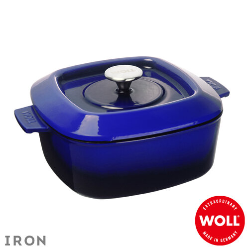 《WOLL》德國歐爾IRON 方型琺瑯鑄鐵鍋24cm_藍