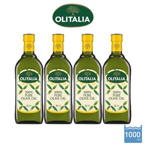 義大利【Olitalia奧利塔】純橄欖油 (1000ml/瓶)×4瓶
