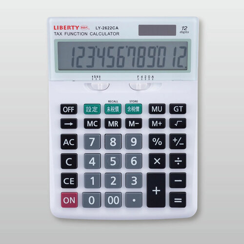 【LIBERTY利百代】稅率高人-桌上型12位數計算機-白 LY-2622CA
