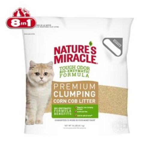 【美國8in1】自然奇蹟-寵物酵素環保玉米貓砂/10磅(4.53kg)天然環保 對貓咪非常安全