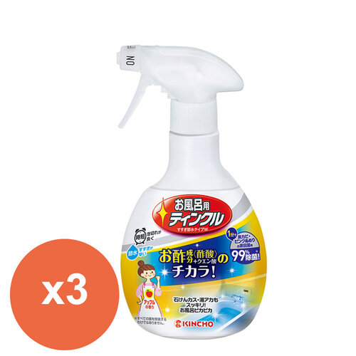日本KINCHO金鳥醋成分浴室排水口除臭除菌洗淨劑400MLX3瓶