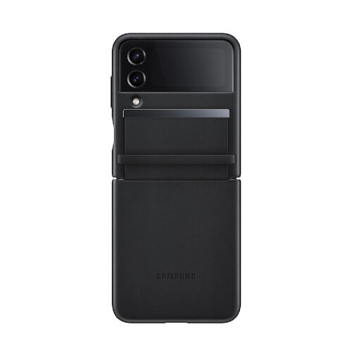 SAMSUNG Galaxy Z Flip4 原廠全覆蓋設計皮革背蓋-黑色