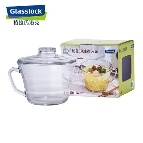Glasslock 新貴強化玻璃微波碗900ml(含蓋) RB609 韓國原裝進口
