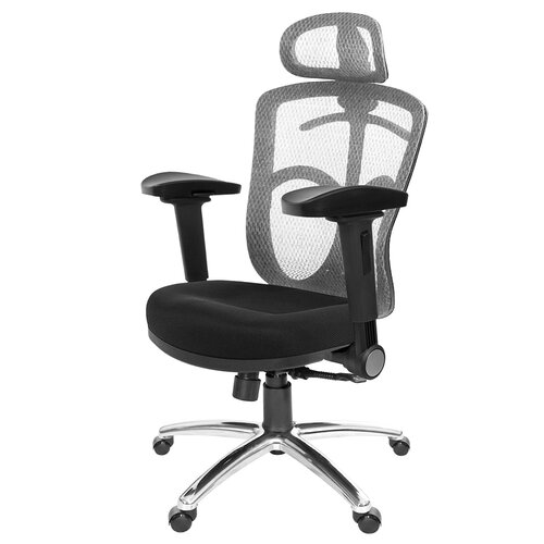 GXG 高背半網 電腦椅 (鋁腳/4D弧面摺疊扶手) TW-096 LUA1D