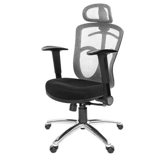GXG 高背半網 電腦椅 (摺疊扶手/鋁腳) TW-096 LUA1