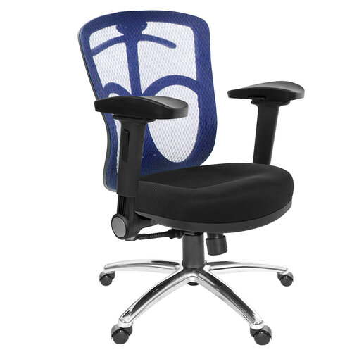 GXG 短背半網 電腦椅 (鋁腳/4D弧面摺疊扶手) TW-096 LU1D