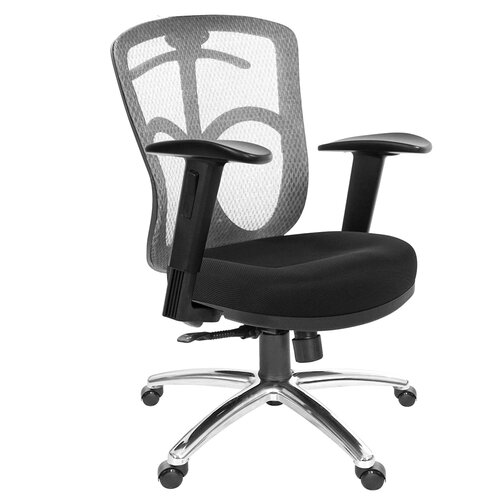 GXG 短背半網 電腦椅 (鋁腳/2D升降扶手) TW-096 LU2