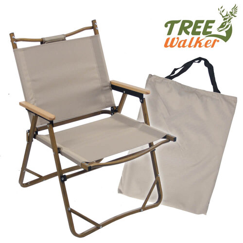 TreeWalker 折疊加高合金椅-木紋灰