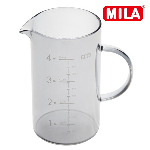 MILA 咖啡玻璃量杯650ml-透黑款-兩入組