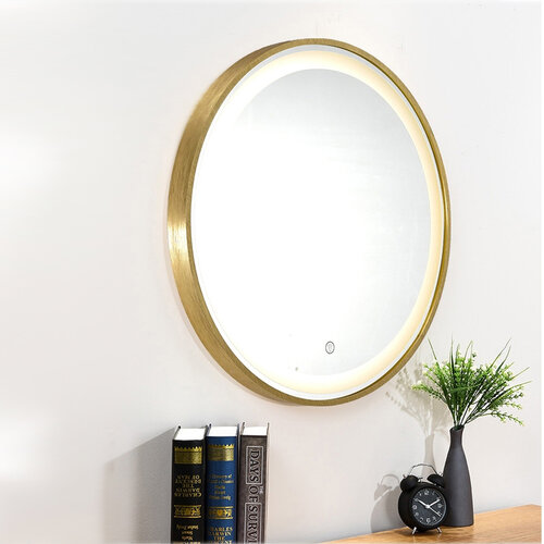 H&R安室家 60cm里昂 智能LED發光觸控圓型燈鏡 ZA0201