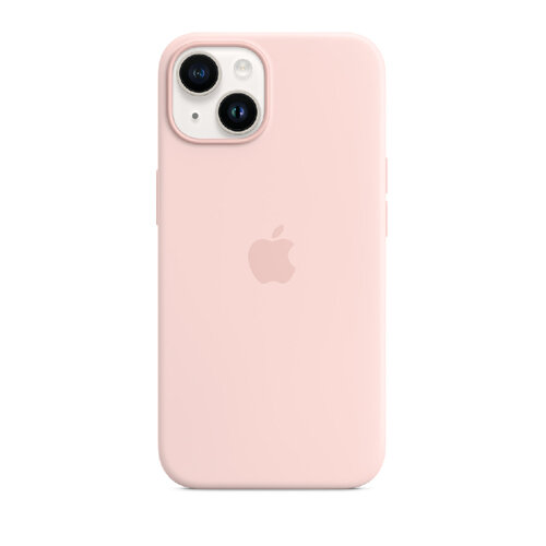 Apple 原廠 iPhone 14 MagSafe Silicone Case 矽膠保護殼-灰粉紅色