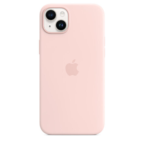Apple 原廠 iPhone 14 Plus MagSafe Silicone Case 矽膠保護殼-灰粉紅色