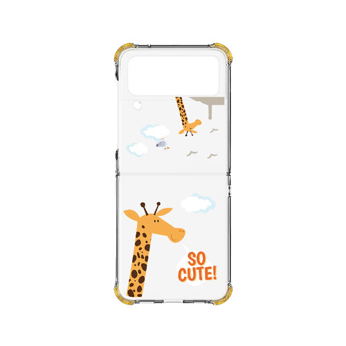 SAMSUNG Galaxy Z Flip4 UX透明保護殼-長頸鹿主題款 (Haainc聯名)