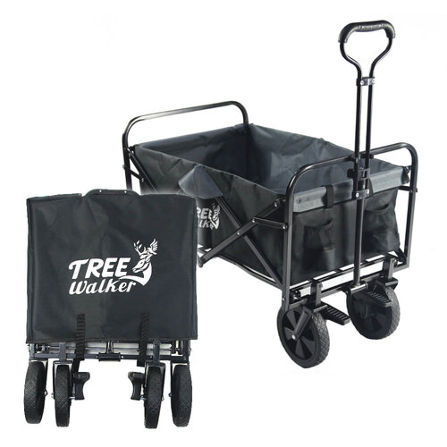 TreeWalker 新款有剎車多用途露營便攜摺疊置物手拉車(四輪推車)