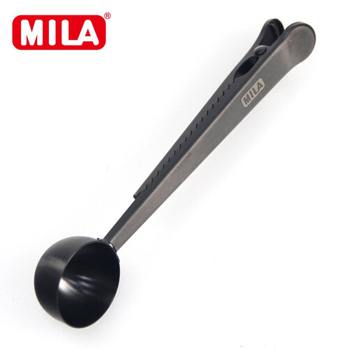 MILA 不鏽鋼豆匙夾-兩入組(鈦黑+玫瑰金)