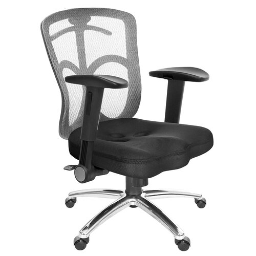 GXG 短背美臀座 電腦椅 (鋁腳/摺疊滑面手) TW-115 LU1J