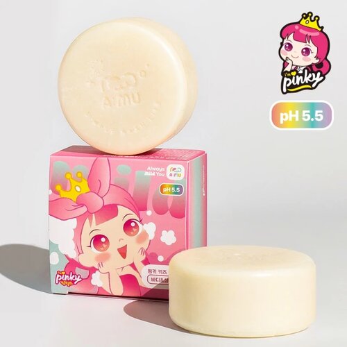 【韓國Pink Princess】弱酸性二合一兒童洗髮沐浴餅100g