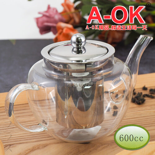 A-OK蘋果型花茶壺-600ml-1入