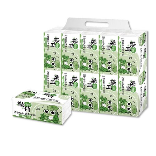 綠荷柔韌抽取式花紋衛生紙150抽80包/箱X2
